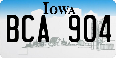 IA license plate BCA904