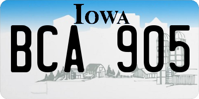 IA license plate BCA905