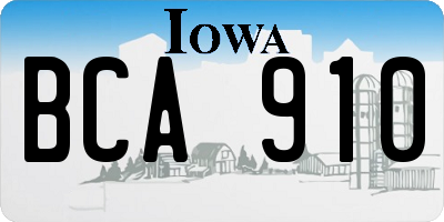 IA license plate BCA910