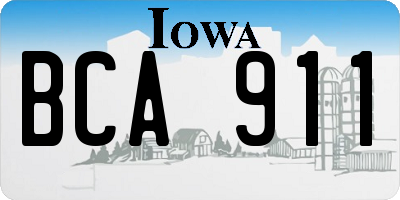 IA license plate BCA911