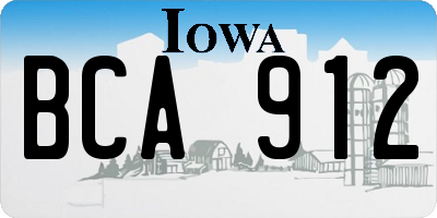IA license plate BCA912