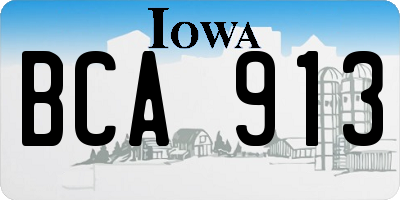 IA license plate BCA913