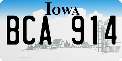 IA license plate BCA914