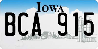 IA license plate BCA915