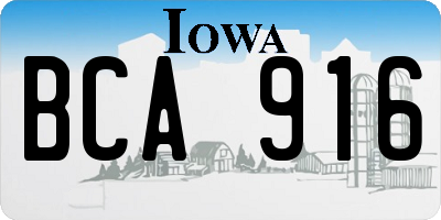 IA license plate BCA916