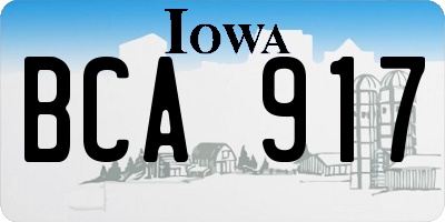 IA license plate BCA917