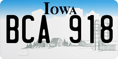 IA license plate BCA918