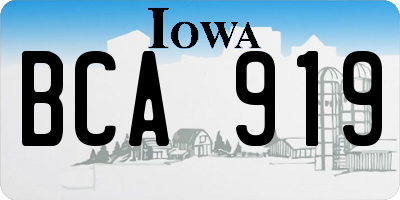 IA license plate BCA919
