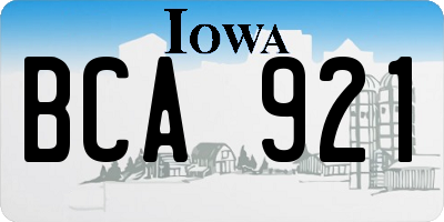 IA license plate BCA921