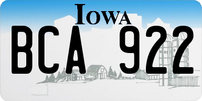 IA license plate BCA922