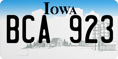 IA license plate BCA923