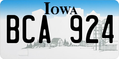 IA license plate BCA924