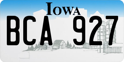 IA license plate BCA927