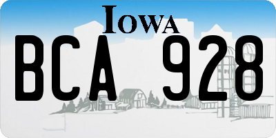 IA license plate BCA928
