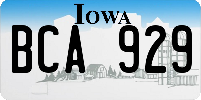 IA license plate BCA929
