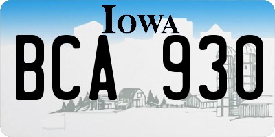 IA license plate BCA930