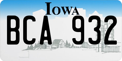 IA license plate BCA932