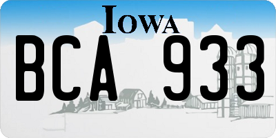 IA license plate BCA933