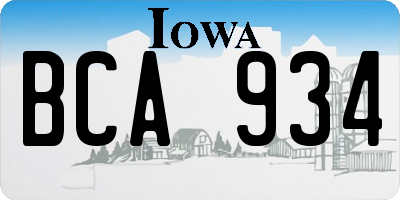 IA license plate BCA934