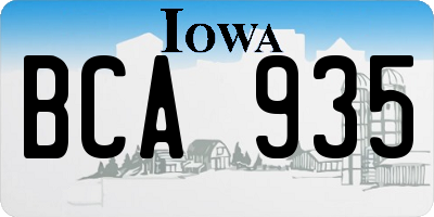 IA license plate BCA935