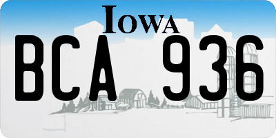 IA license plate BCA936
