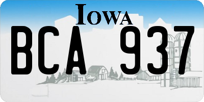 IA license plate BCA937