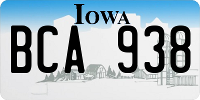 IA license plate BCA938