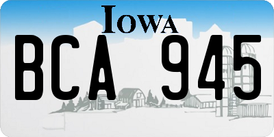 IA license plate BCA945