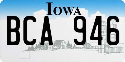 IA license plate BCA946