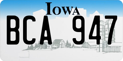 IA license plate BCA947