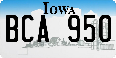 IA license plate BCA950