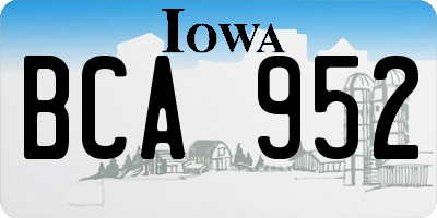 IA license plate BCA952