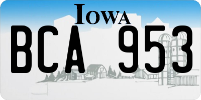 IA license plate BCA953