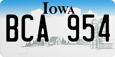 IA license plate BCA954