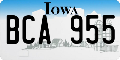 IA license plate BCA955