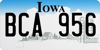 IA license plate BCA956