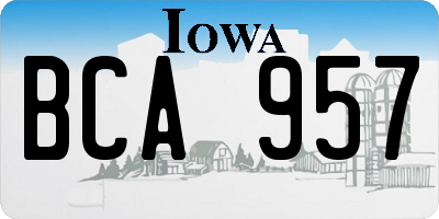 IA license plate BCA957