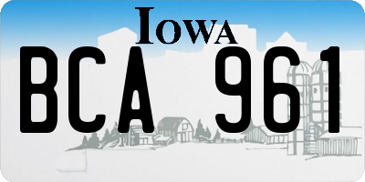 IA license plate BCA961