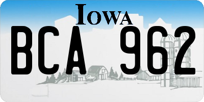 IA license plate BCA962