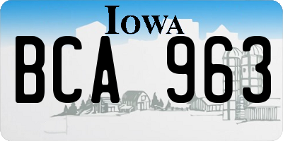 IA license plate BCA963