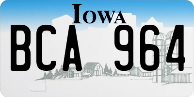 IA license plate BCA964