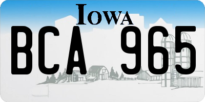 IA license plate BCA965