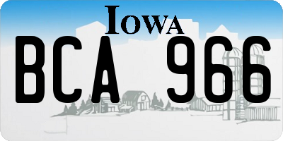 IA license plate BCA966