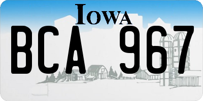 IA license plate BCA967