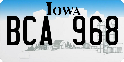 IA license plate BCA968