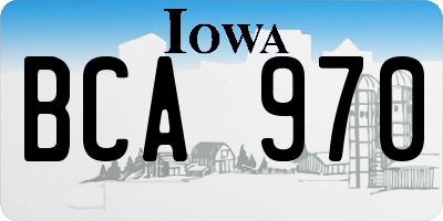 IA license plate BCA970