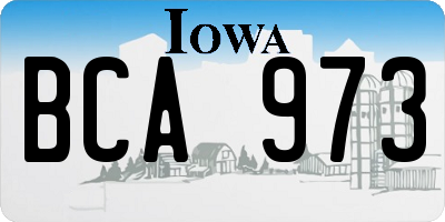 IA license plate BCA973