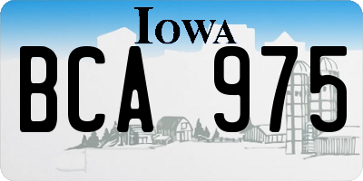 IA license plate BCA975