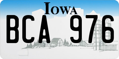 IA license plate BCA976