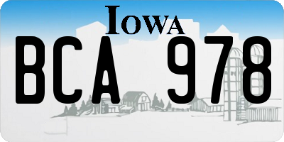 IA license plate BCA978